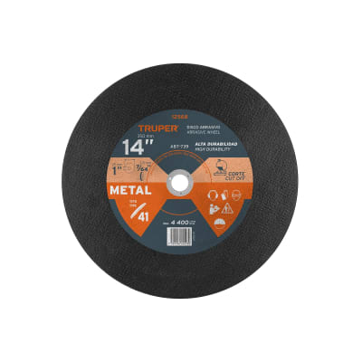 Disco abrasivo para corte de metal tipo 41 Truper 12568