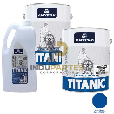 Pintura Epóxica Titanic Azul Naval Ral-5017 K7 Disolvente / Catalizador