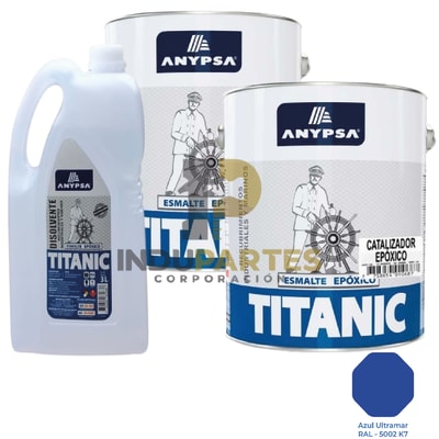 Pintura Epóxica Titanic Azul Ultramar Ral-5002 K7 Disolvente / Catalizador