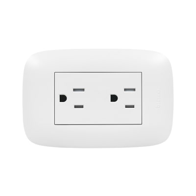 Tomacorriente Duplex 2P+T 15A/250V Domino Sencia Bticino AP12281