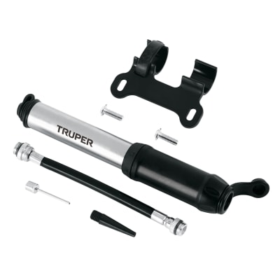 Mini inflador manual de aluminio para bicicleta, 75 psi Truper 11997