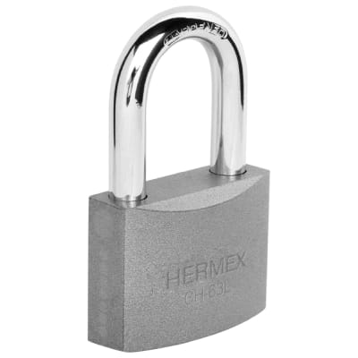 Candado Cuerpo De Hierro Arco Largo 63 Mm Hermex 43802