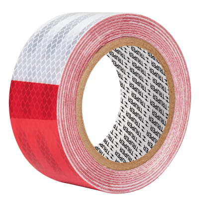 Cinta Reflectiva Rojo y Blanco De Pvc 2” X 9 Mts Truper 1016831