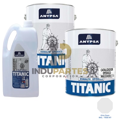 Pintura Epóxica Titanic Gris Claro Ral-7035 K7 Disolvente / Catalizador