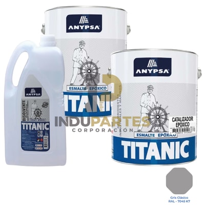 Pintura Epóxica Titanic Gris Clasico Ral-7045 K7 Disolvente / Catalizador