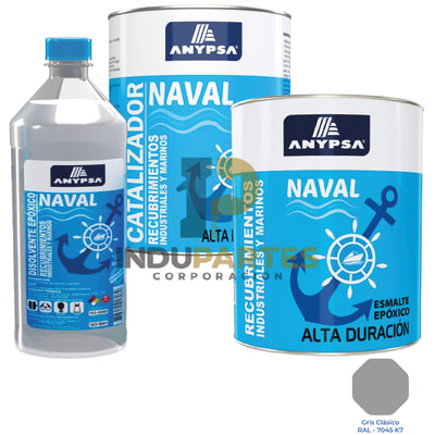 Pintura Epóxica Naval Gris Clasico Ral-7045 K7 Disolvente / Catalizador1