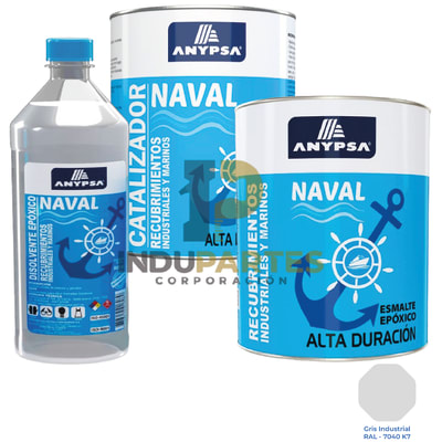 Pintura Epóxica Naval Gris Industrial Ral-7040 K7 Disolvente / Catalizador