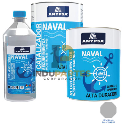 Pintura Epóxica Naval Gris Niebla Ral-7042 K7 Disolvente / Catalizador