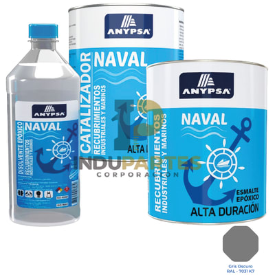 Pintura Epóxica Naval Gris Oscuro-7031 K7 Disolvente / Catalizador
