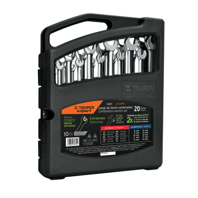 Juego De 20 LLaves Mixtas Std y mm Pulidas Truper 13691