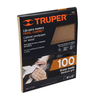 Lija Para Madera Grano 100 Truper 11611