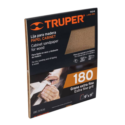 Lija Para Madera Grano 180 Truper 116141