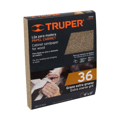 Lija Para Madera Grano 36 Truper 11606