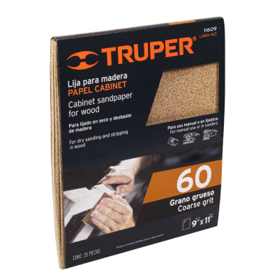 Lija Para Madera Grano 60 Truper 116091