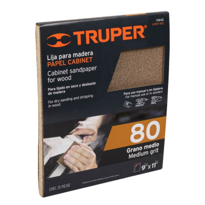 Lija Para Madera Grano 80 Truper 11610