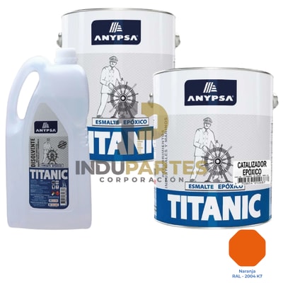 Pintura Epóxica Titanic Naranja Ral-2004 K7 Disolvente / Catalizador