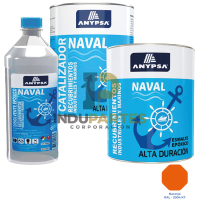 Pintura Epóxica Naval Naranja Ral-2004 K7 Disolvente / Catalizador