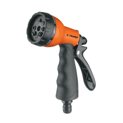Pr-409 Pistola Plástica P/ Riego, Con Recubrimiento, 8 Funciones Truper 184821
