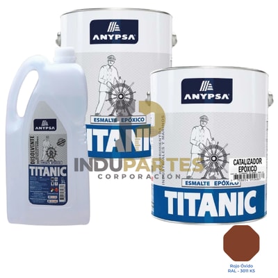Pintura Epóxica Titanic Rojo Oxido Ral-3011 K5 Disolvente / Catalizador
