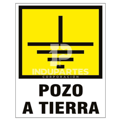 Señaletica Pozo A Tiera  Vinil Sticker De 20 X 30 Cm