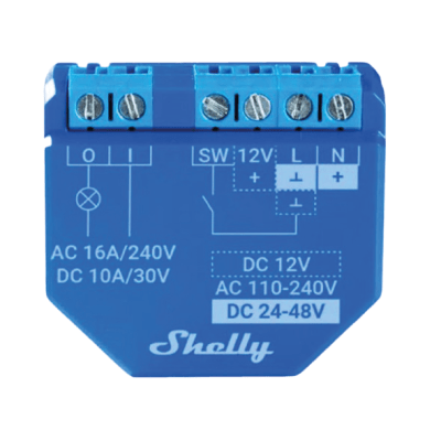 Relé inteligente Shelly WiFi y Bluetooth 1 Plus 16A