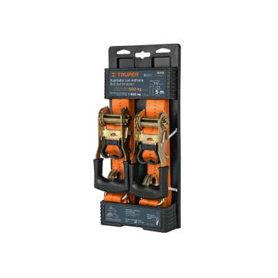 Juego De 2 Fajas Con Ratchet Carga Máx 1500 Kg Truper 1018311