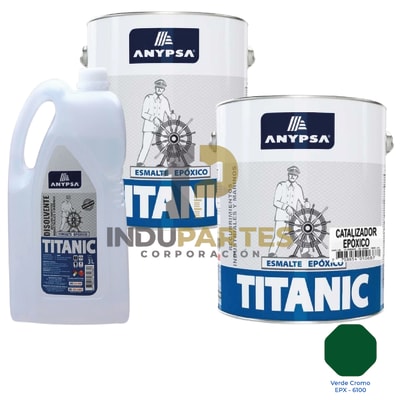 Pintura Epóxica Titanic Verde Cromo EPX-6100 Disolvente / Catalizador