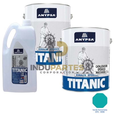 Pintura Epóxica Titanic Verde Esmeralda EPX-5998 Disolvente / Catalizador
