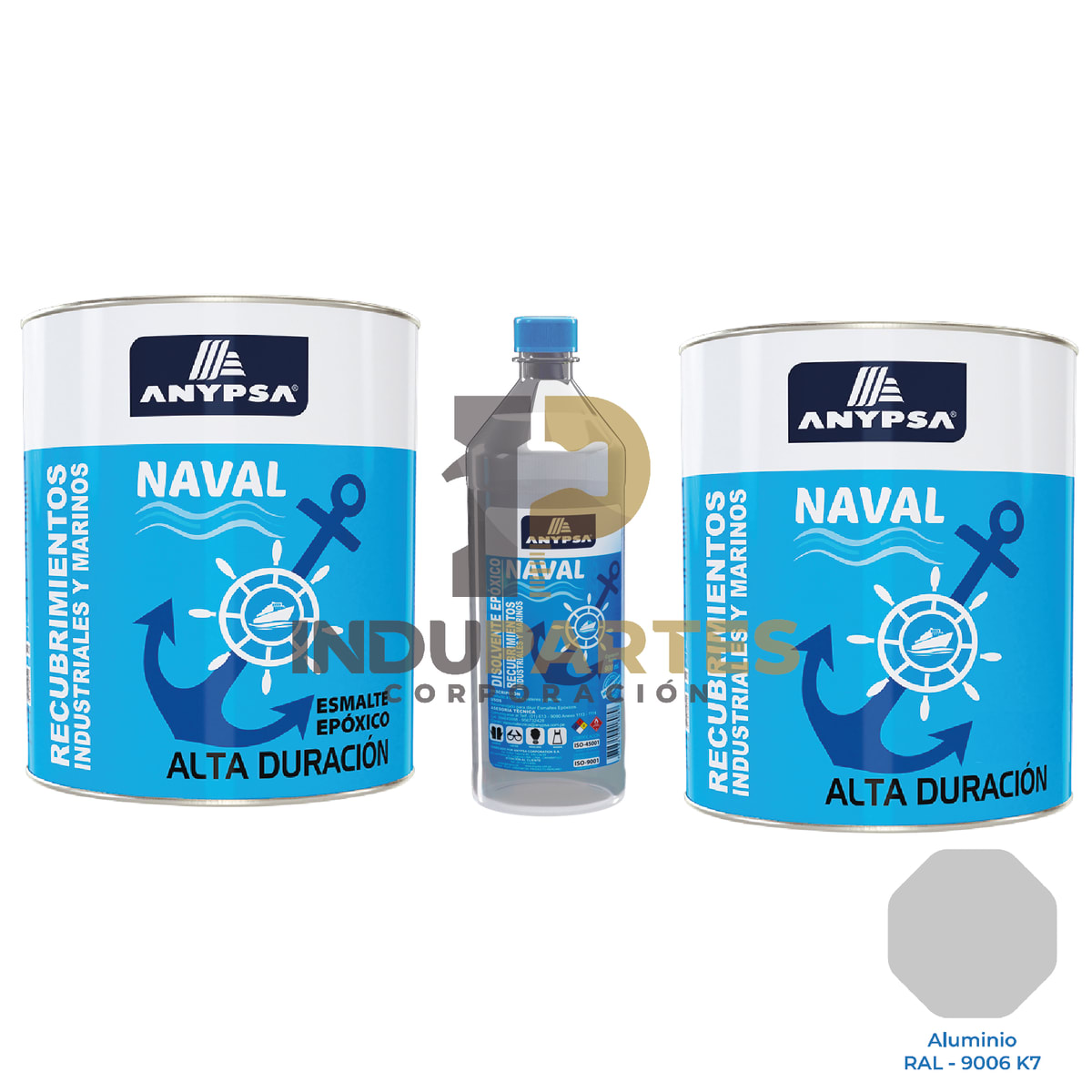 Pintura Epóxica Aluminio Ral 9006 Disolvente / Catalizador 0