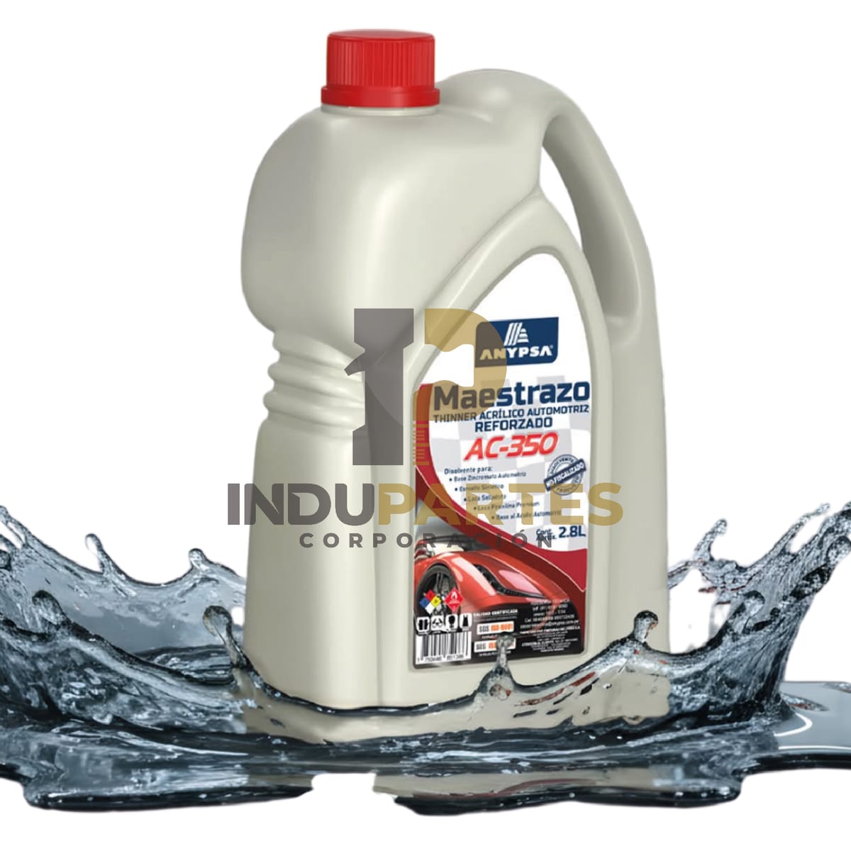 Thinner Acrílico Maestrazo Automotriz reforzado 2.8 lts AC-350 Anypsa 0