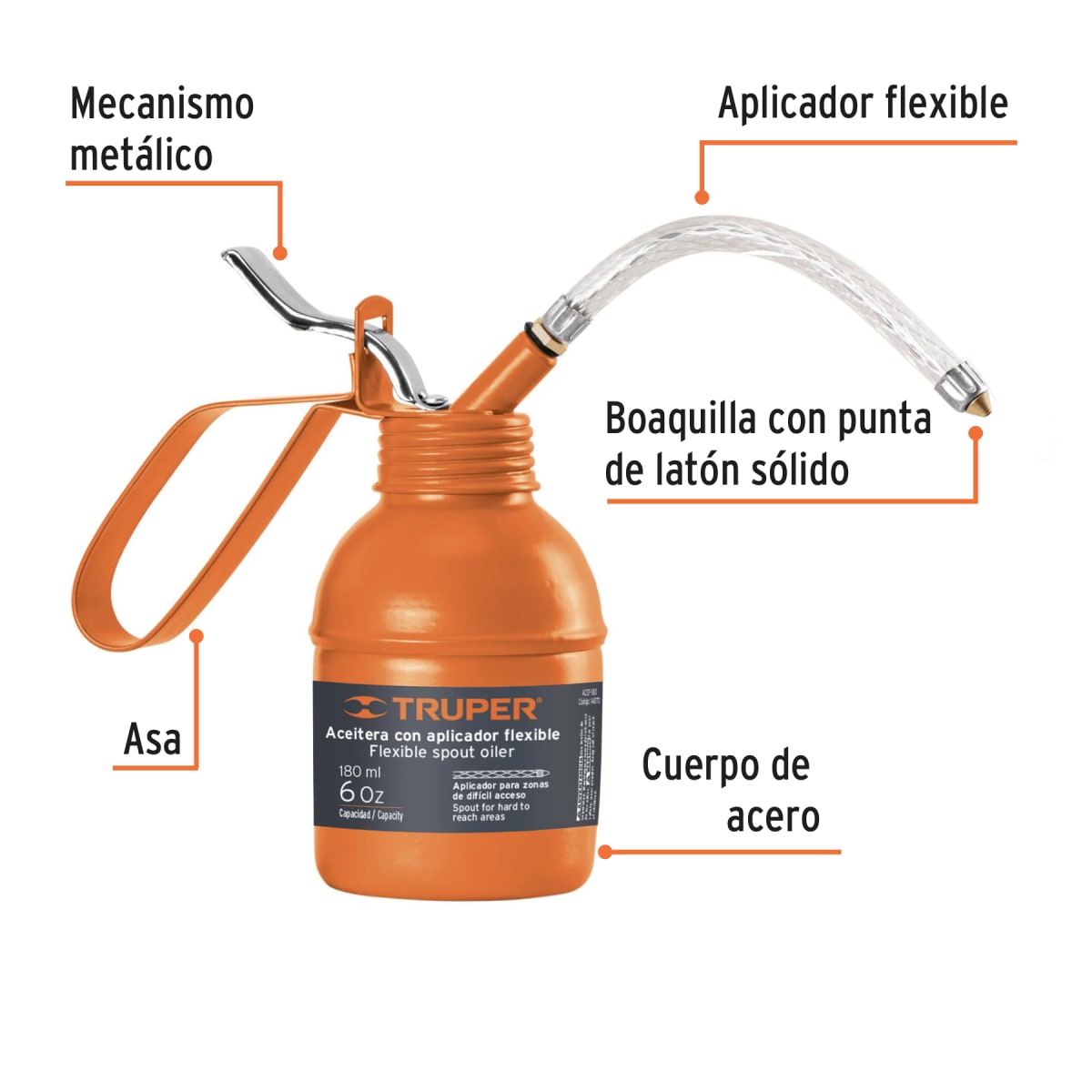 Aceitera De Pipeta Flexible, 180 Ml Truper 148702