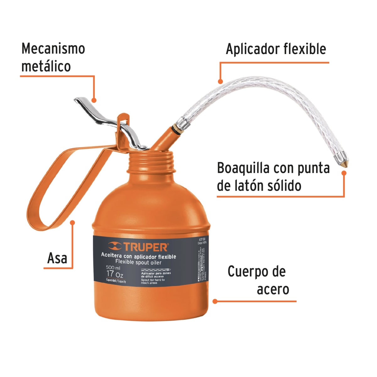 Aceitera De Pipeta Flexible 500 Ml Truper 148742