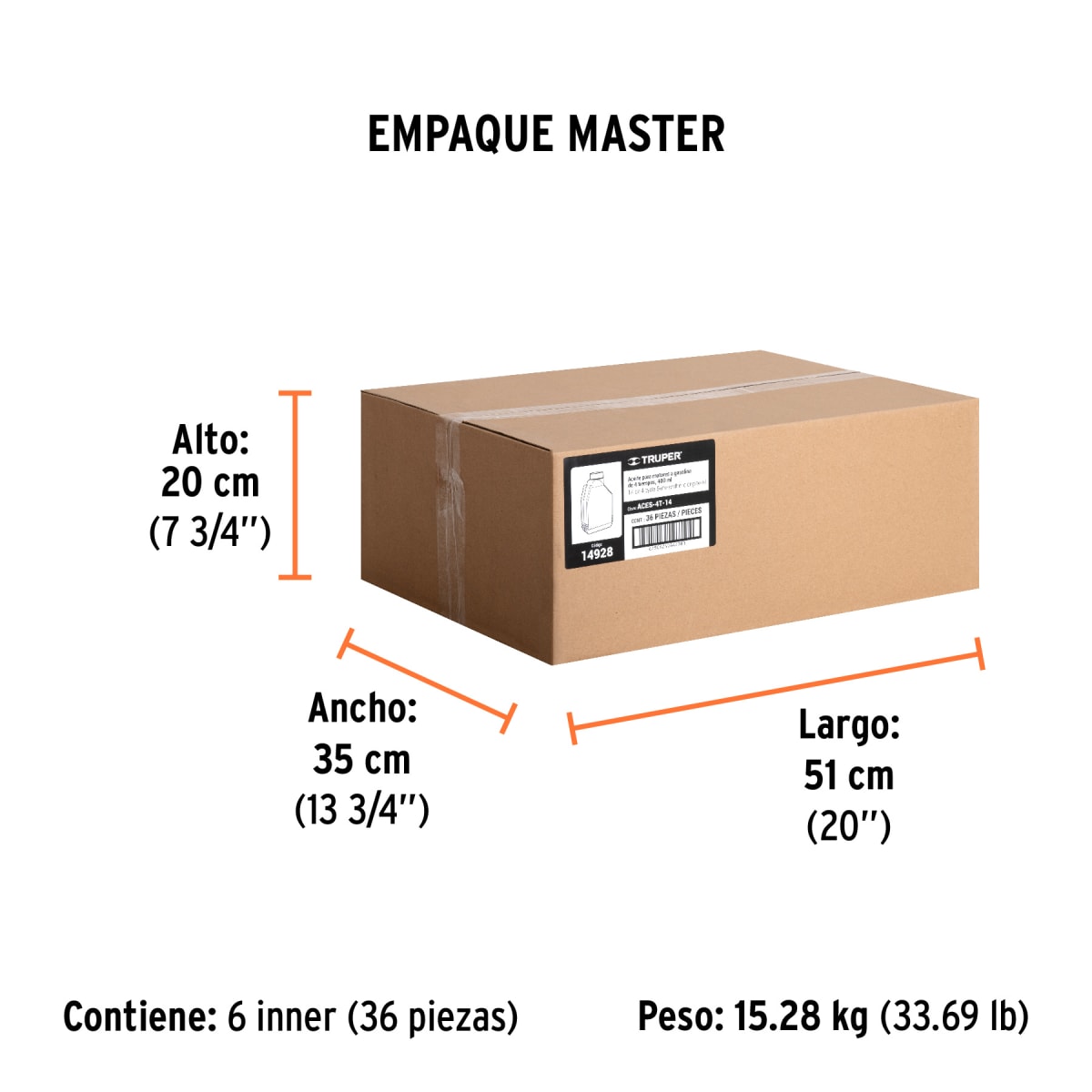 Aceite Semi-Sintético Para Motor De 4 Tiempos 400 Ml Truper 149285
