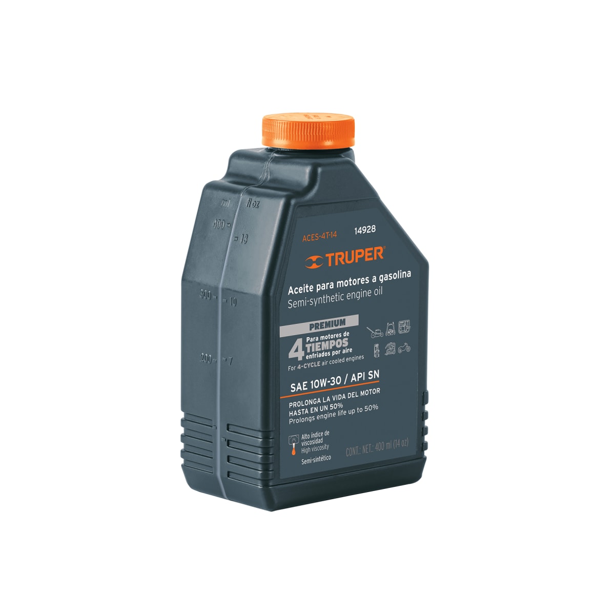 Aceite Semi-Sintético Para Motor De 4 Tiempos 400 Ml Truper 14928 0