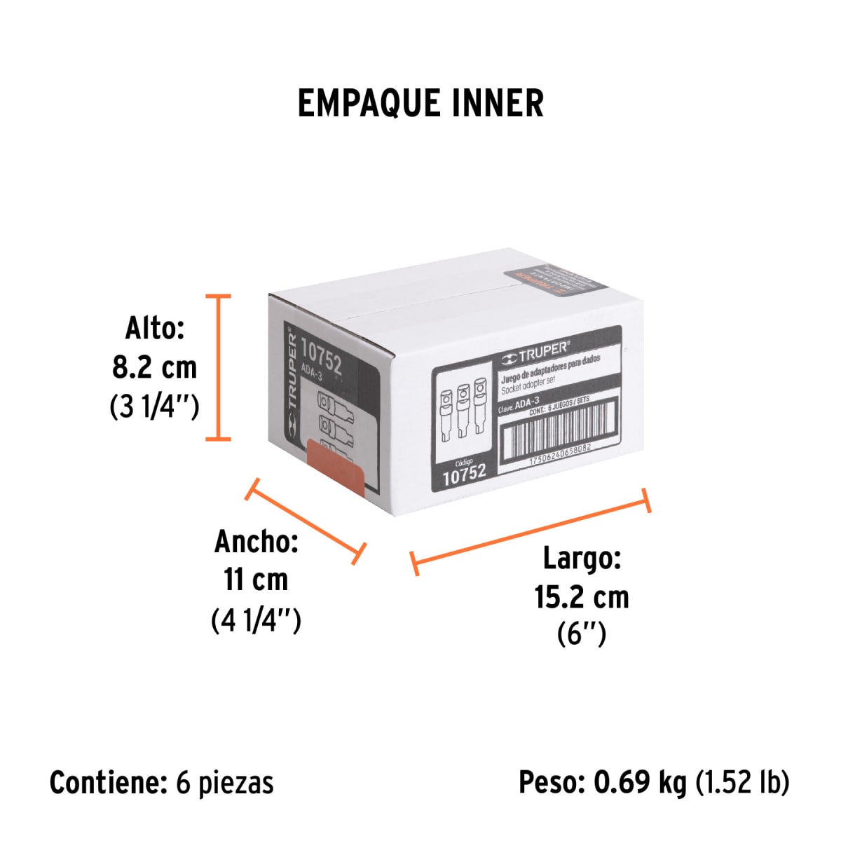 Juego De Adaptadores Para Dados 1/4