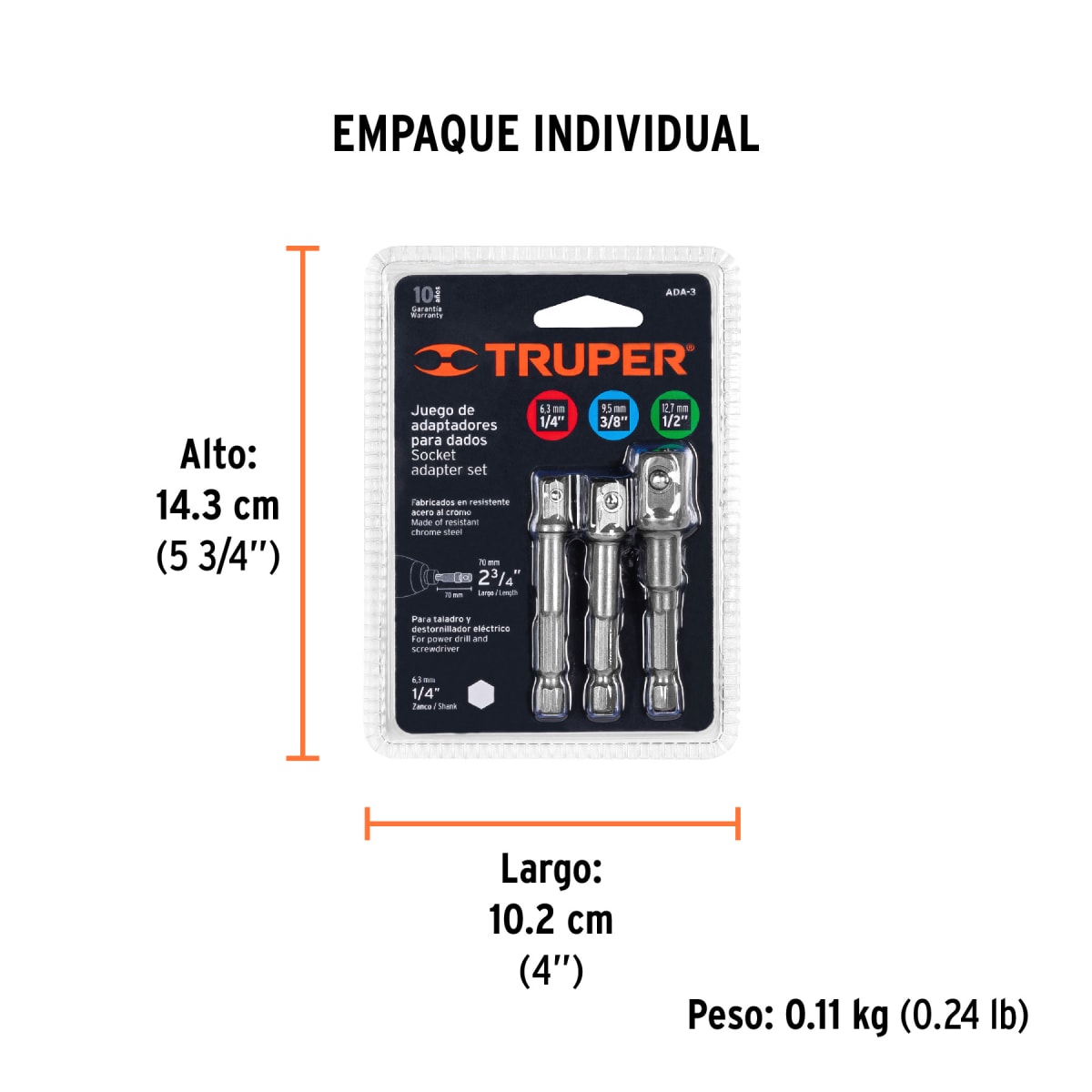 Juego De Adaptadores Para Dados 1/4