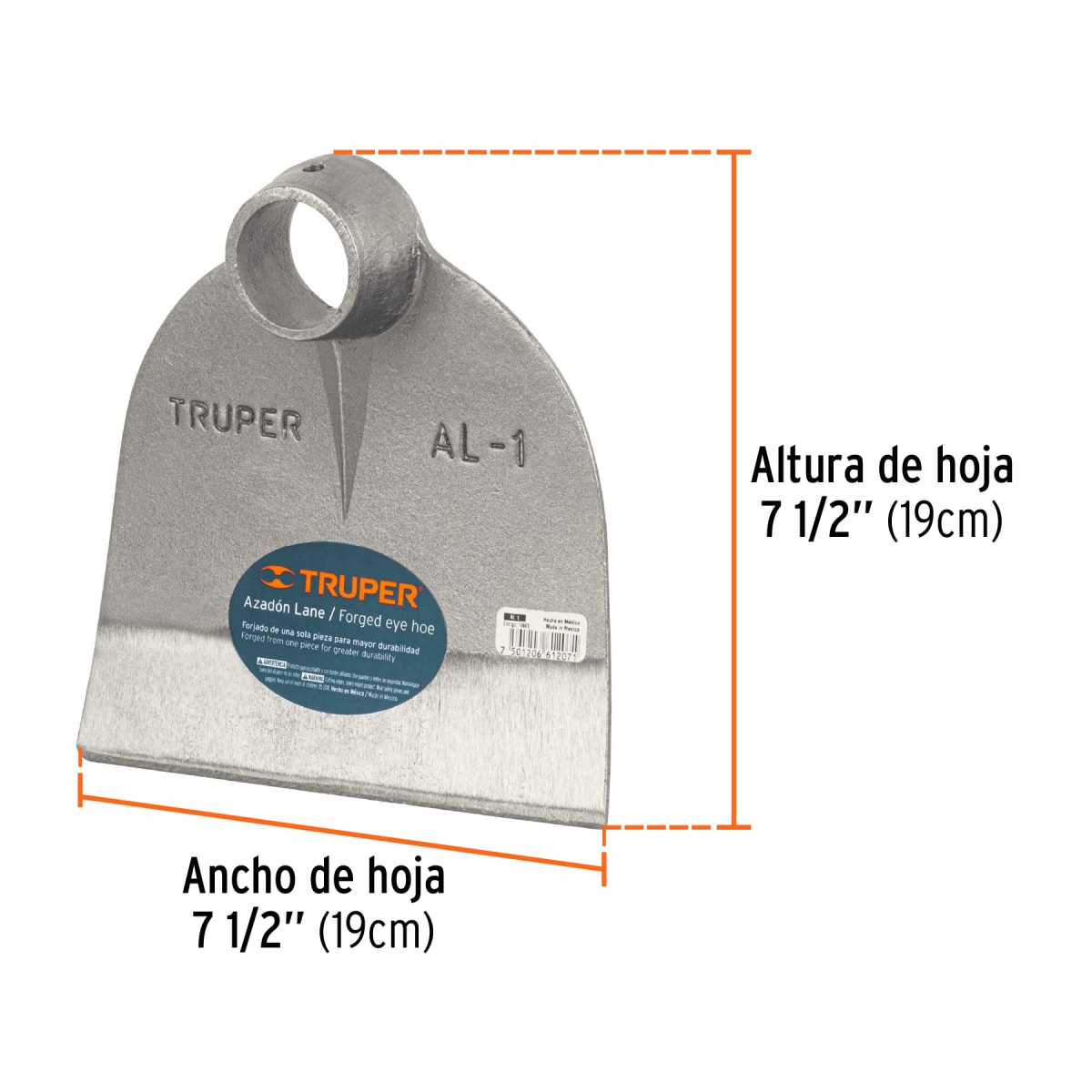 Azadón Lane # 1 De 1.8 lb (0.8 kg) Sin Mango Truper 106033