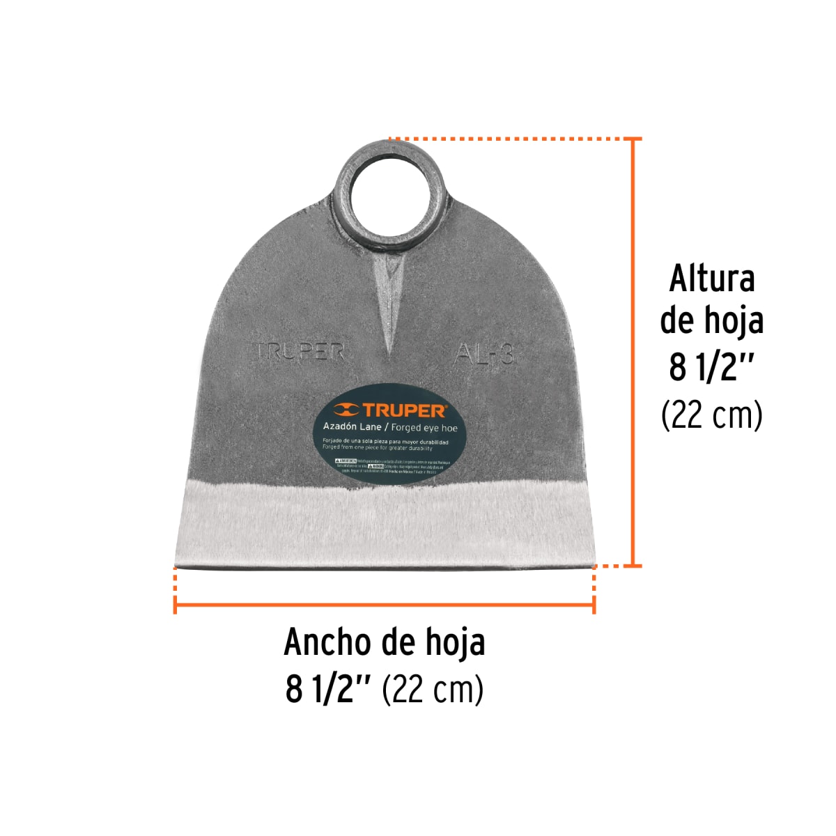 Azadón Lane # 3 De 2.1 lb ( 1 Kg)  Sin Mango Truper 106093