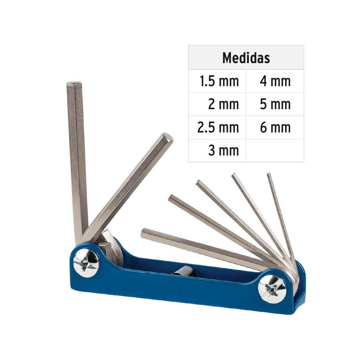Juego de 7 llaves allen hexagonales tipo navaja Truper3