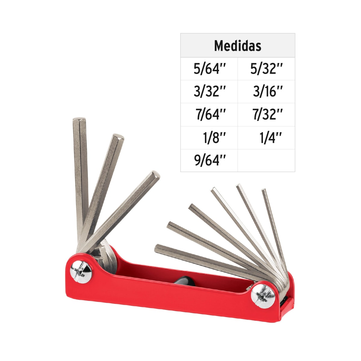 Juego De 9 Llaves Allen Tipo Navaja Cuerpo Lámina Pulgadas3