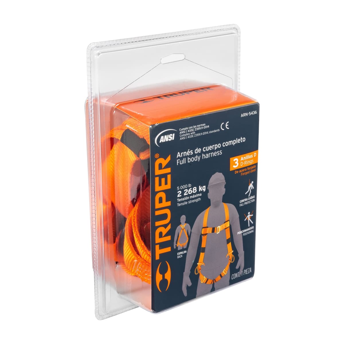 Arnés De Cuerpo Completo De 3 Anillas y 3 Hebillas Truper 144393
