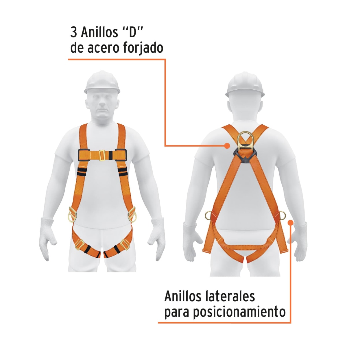Arnés De Cuerpo Completo De 3 Anillas y 3 Hebillas Truper 144392
