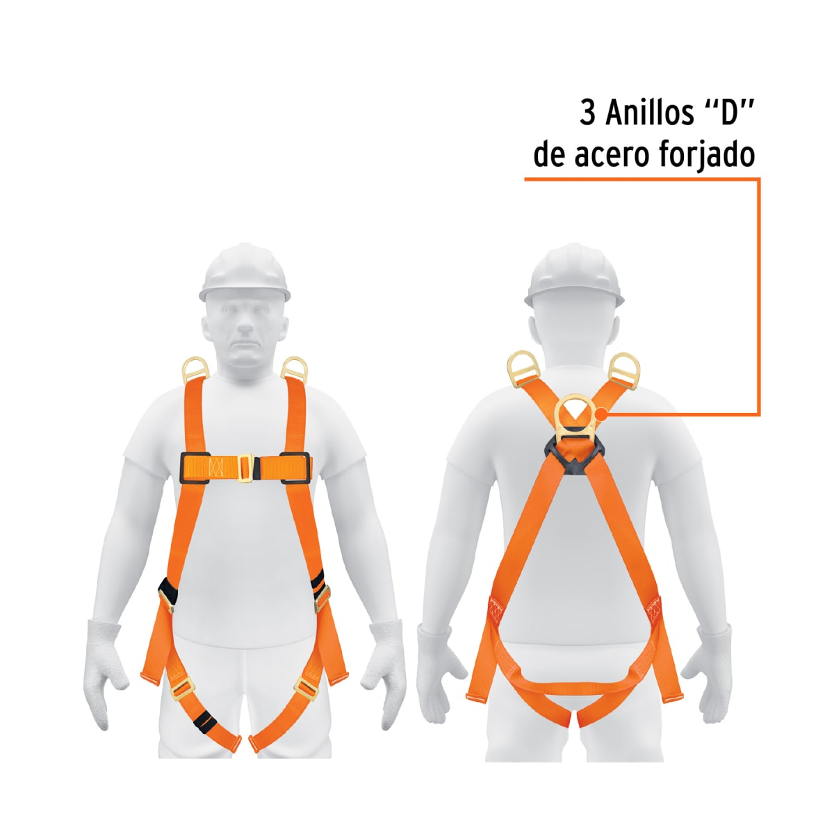 Arnés De Cuerpo Completo De 3 Anillas y 5 Hebillas Truper 144332