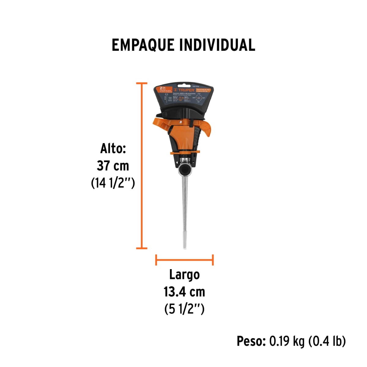 Aspersor plastico entrada de agua 3/4'6