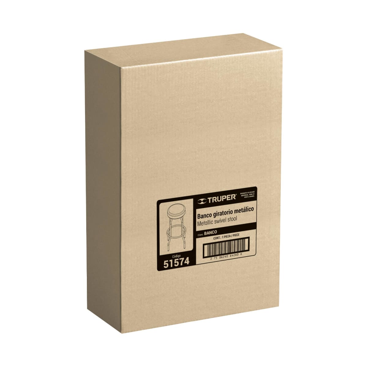 Banco Metálico Truper, Diametro 35cm, Altura 77 cm Truper 515742