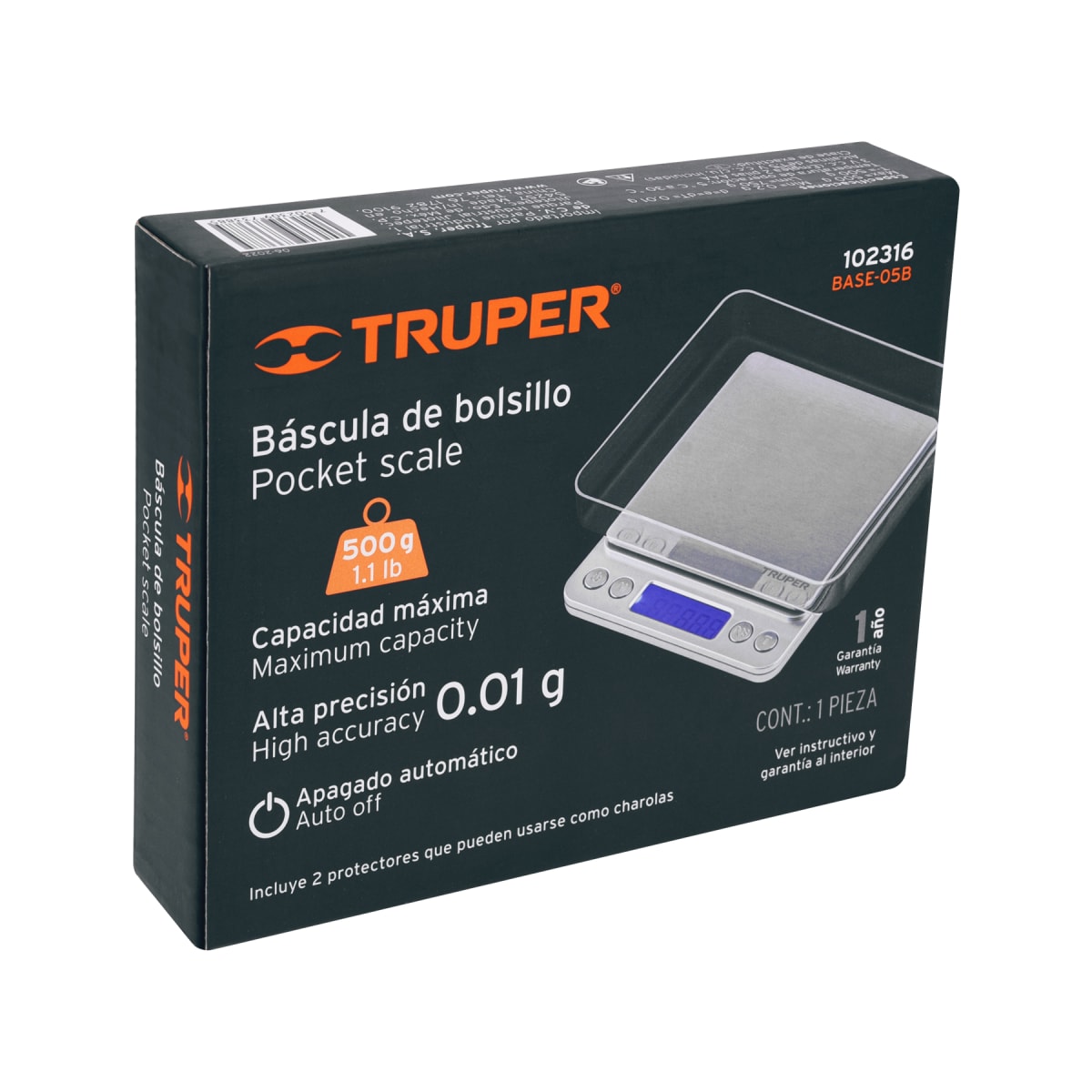 Balanza Digital De Precisión 500 Gramos Truper 1023164