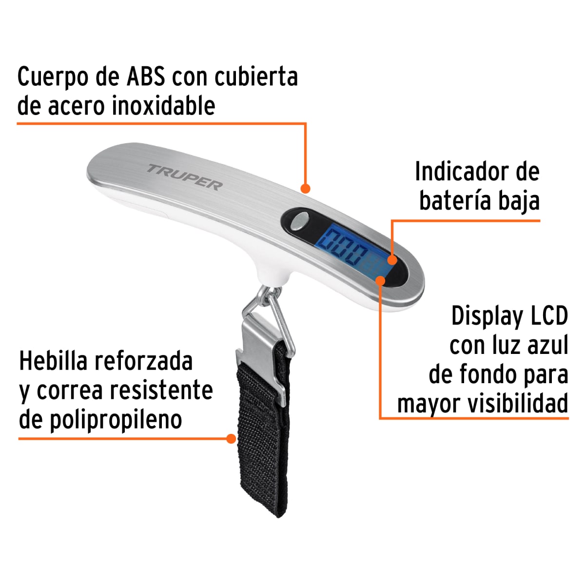 Balanza Electrónica Para Maleta 50 kg Truper 1007873
