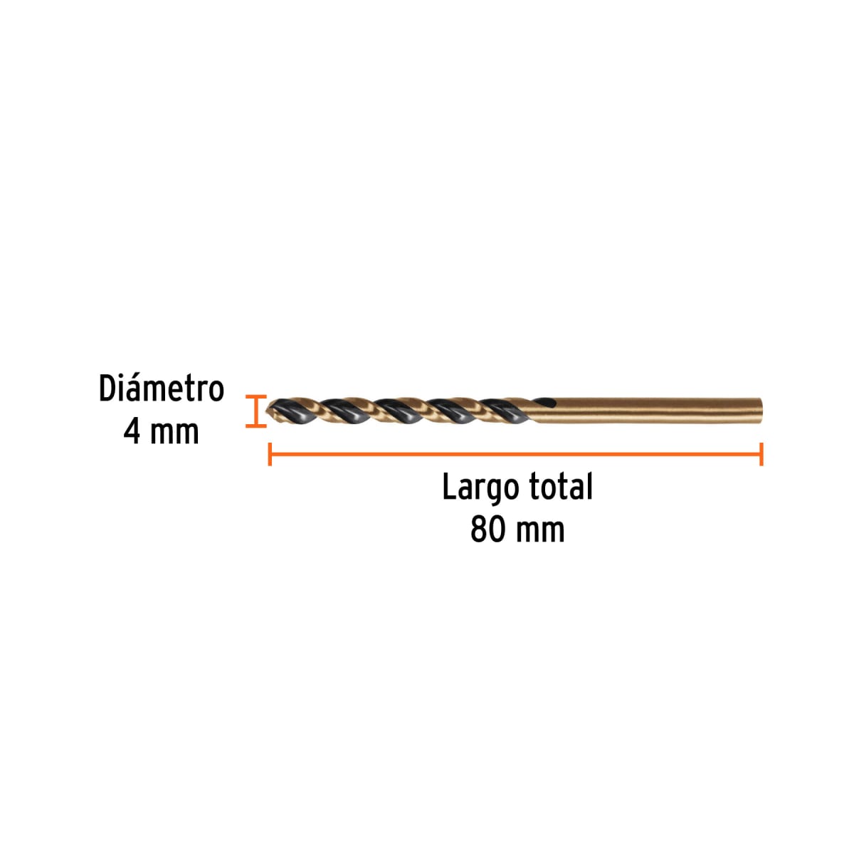 Broca HSS 4 x 80mm para Metal Truper 141323