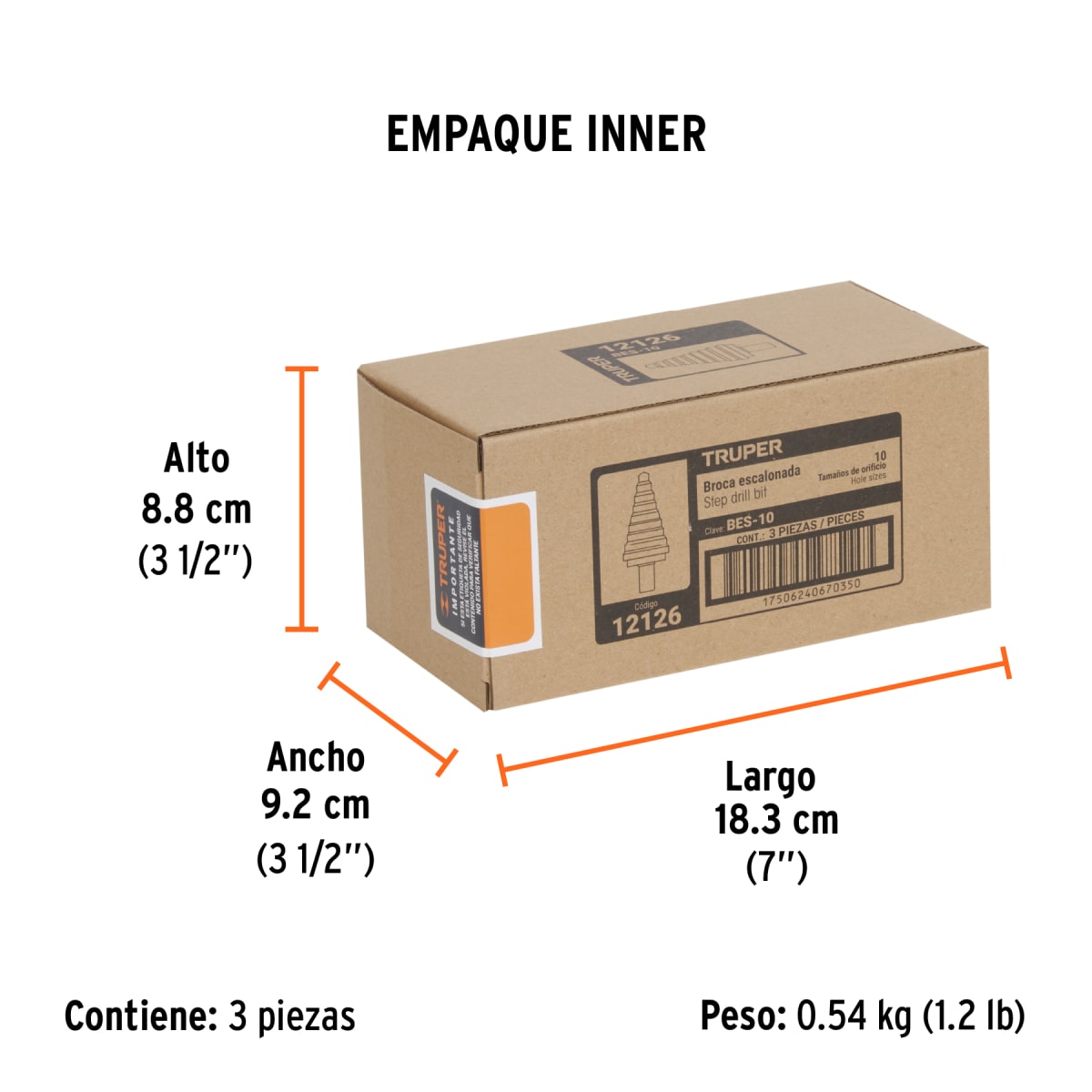 Broca escalonada óxido negro 10 escalones 1/4' - 1 3/8' Truper5