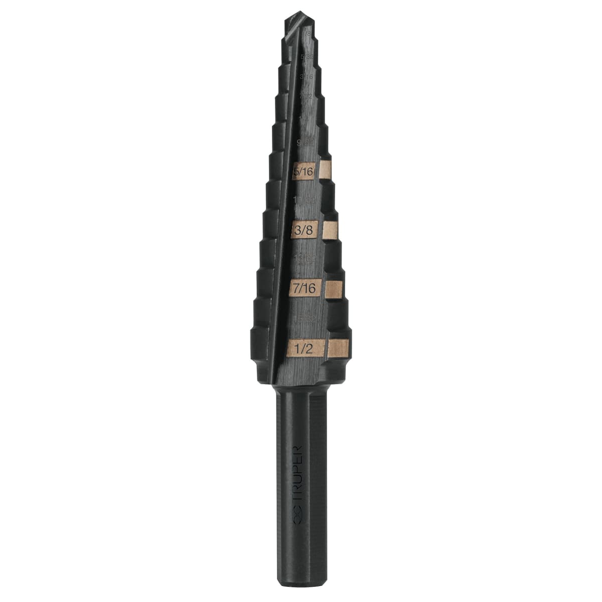 Broca escalonada óxido negro 13 escalones 1/8' a 1/2 Truper 0